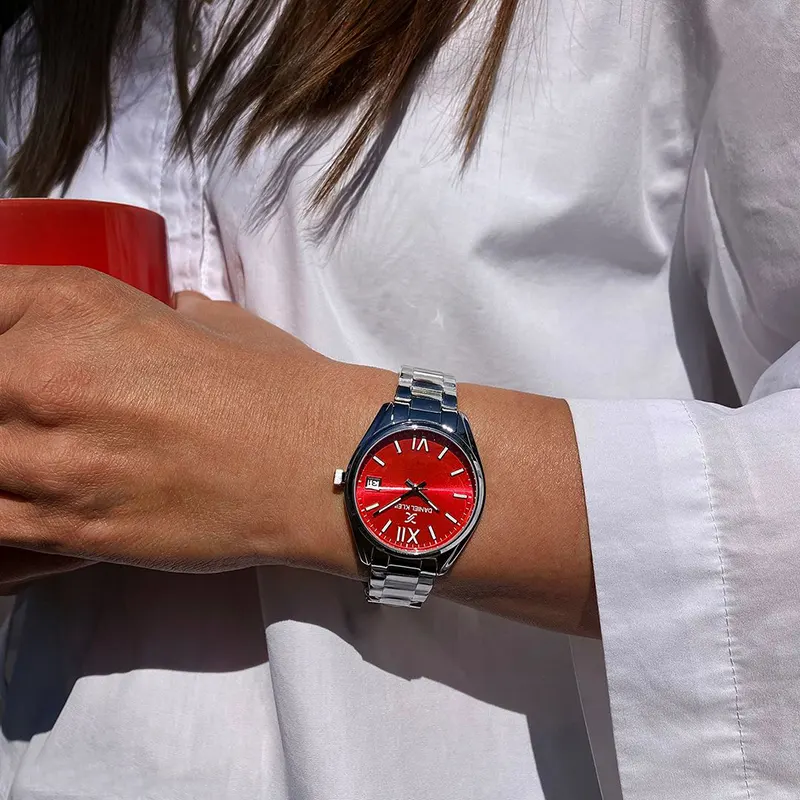 Daniel Klein Japan Quartz Red Dial Ladies Watch- DK.1.13482-5